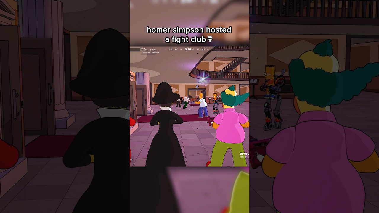 Simpsons fight club in Fortnite + everyone vs chapter 7 live event