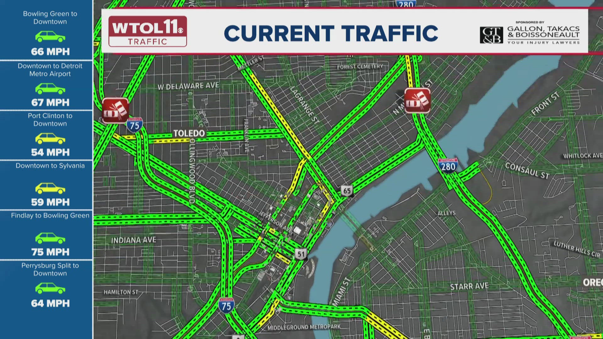 Traffic report: crews respond to three vehicle accidents