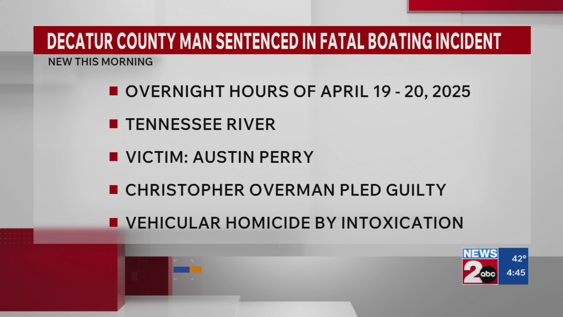 Man sentenced after teen's boating death in Decatur County