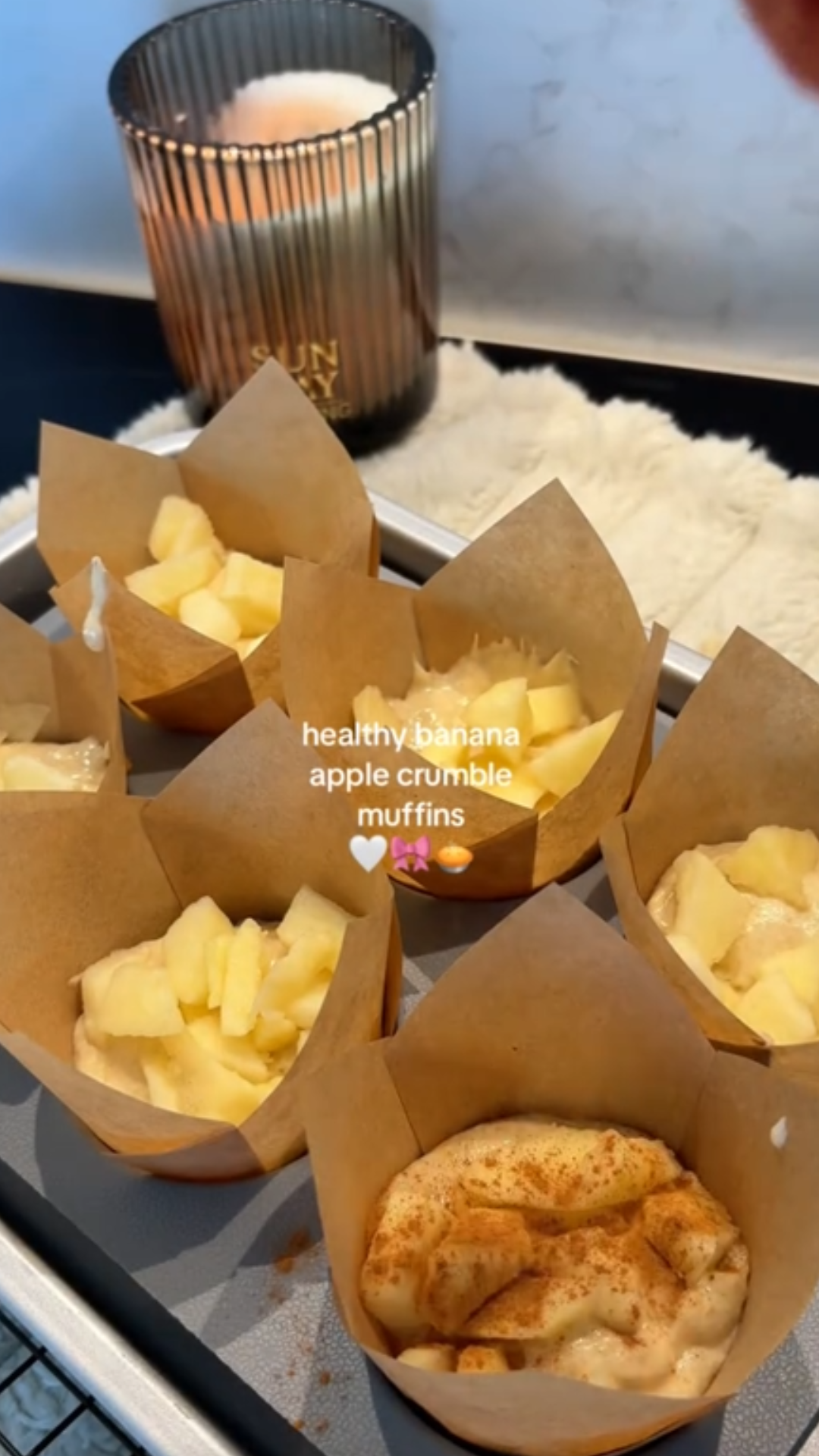 The secret to soft healthy banana apple crumble muffins