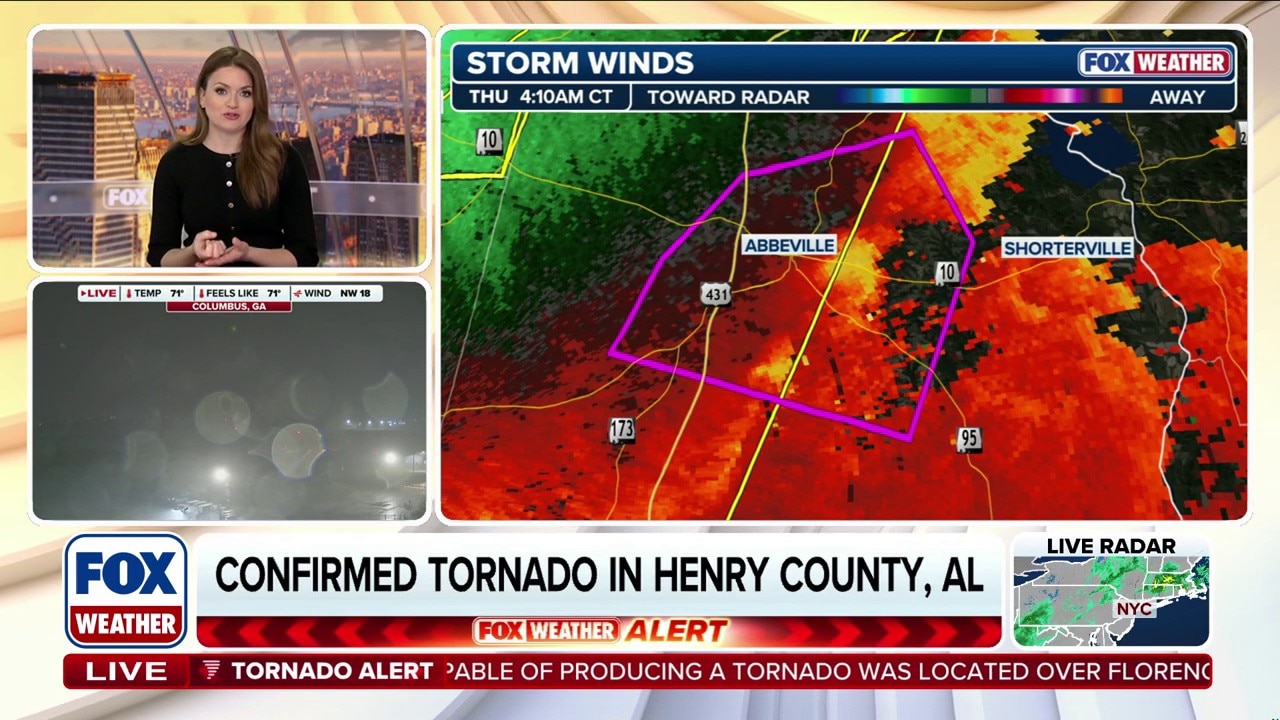Radar-confirmed tornado in Henry County, Alabama, as line of severe ...