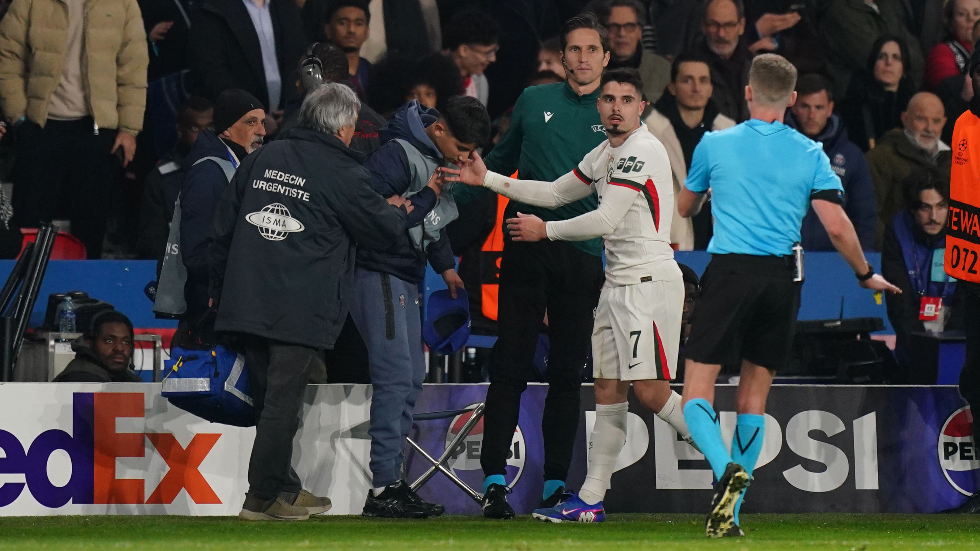 Pedro Neto apologises for pushing ball boy in Chelsea’s defeat to PSG