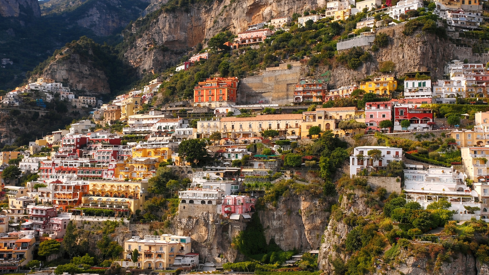 A village stacked along a Mediterranean cliff