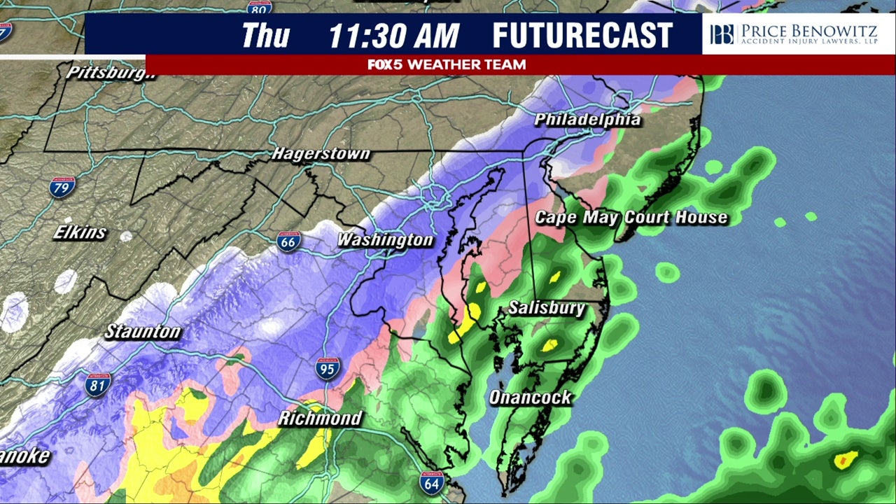 DC weather: Snow falls across parts of DMV Thursday as temperatures plunge