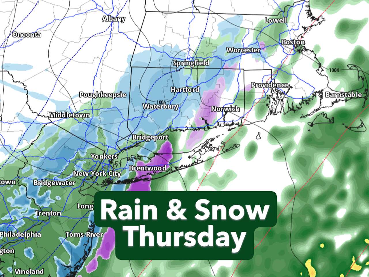 Rain turns to snow Thursday in Connecticut as temperatures plunge. Here ...