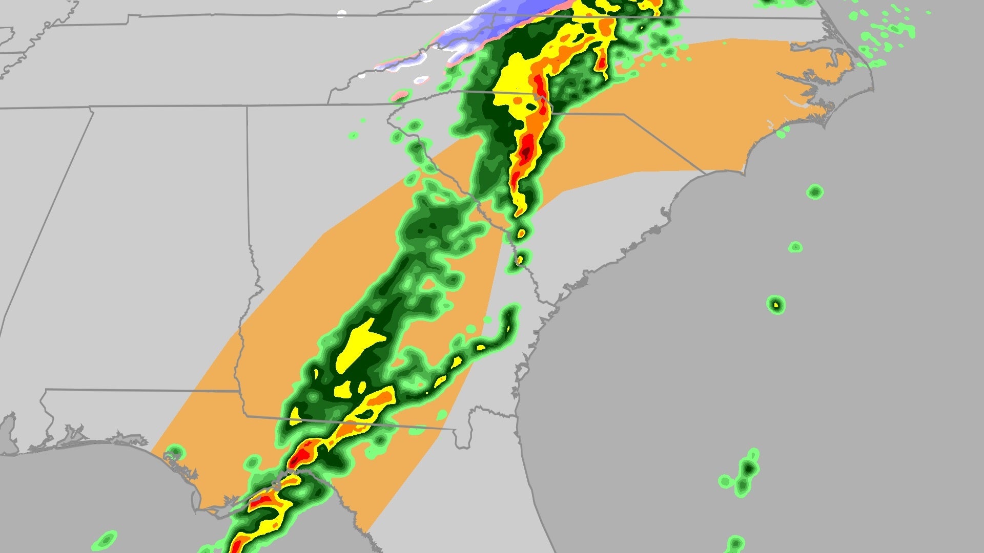 Severe storms rumble across Southeast Thursday
