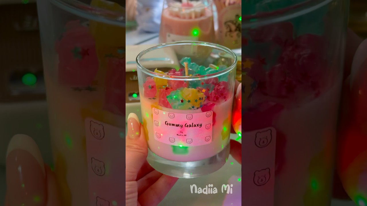 Gummy galaxy jelly candle ASMR DIY | Gel & soy wax 🧸