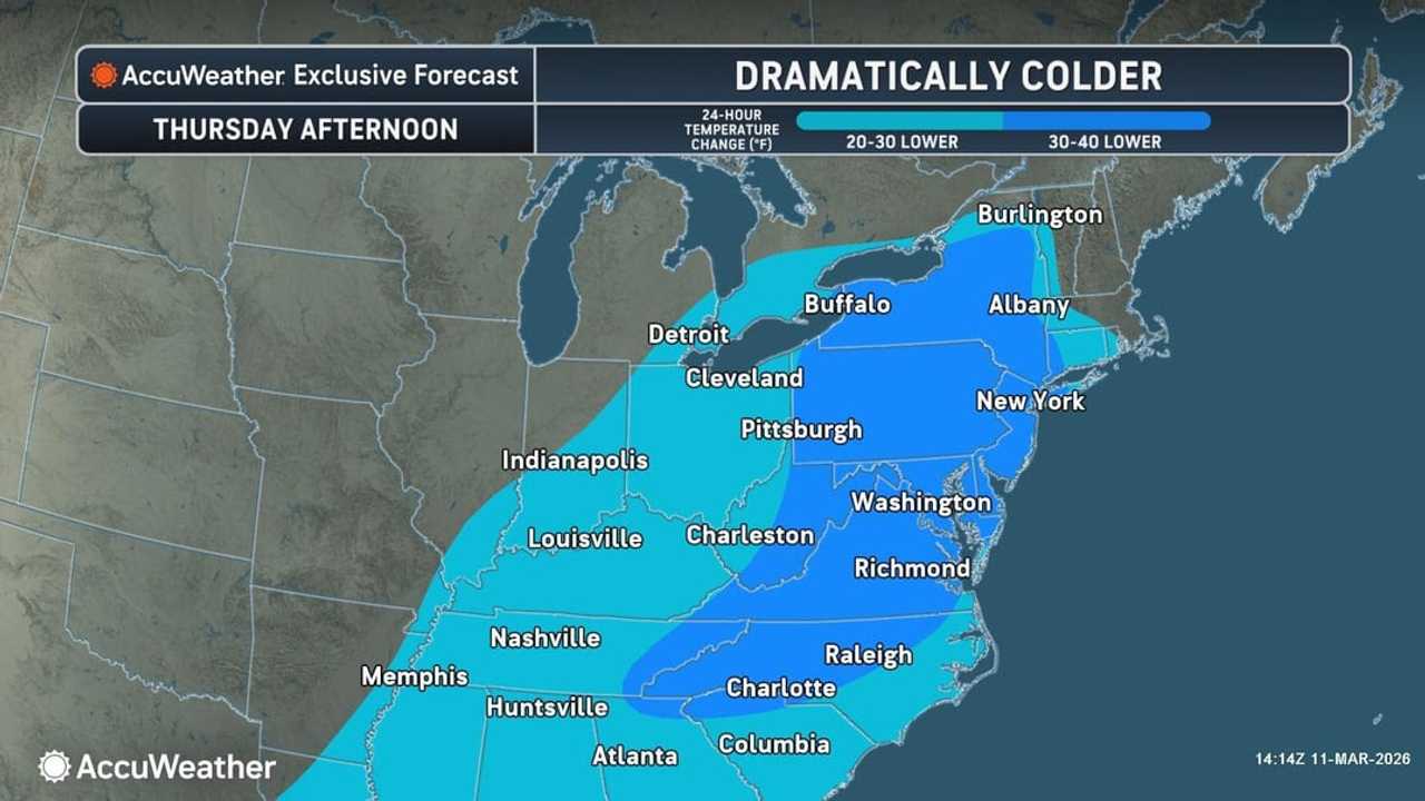 Temperatures plunge as cold front bringing 'sneaky snow' hits Northeast