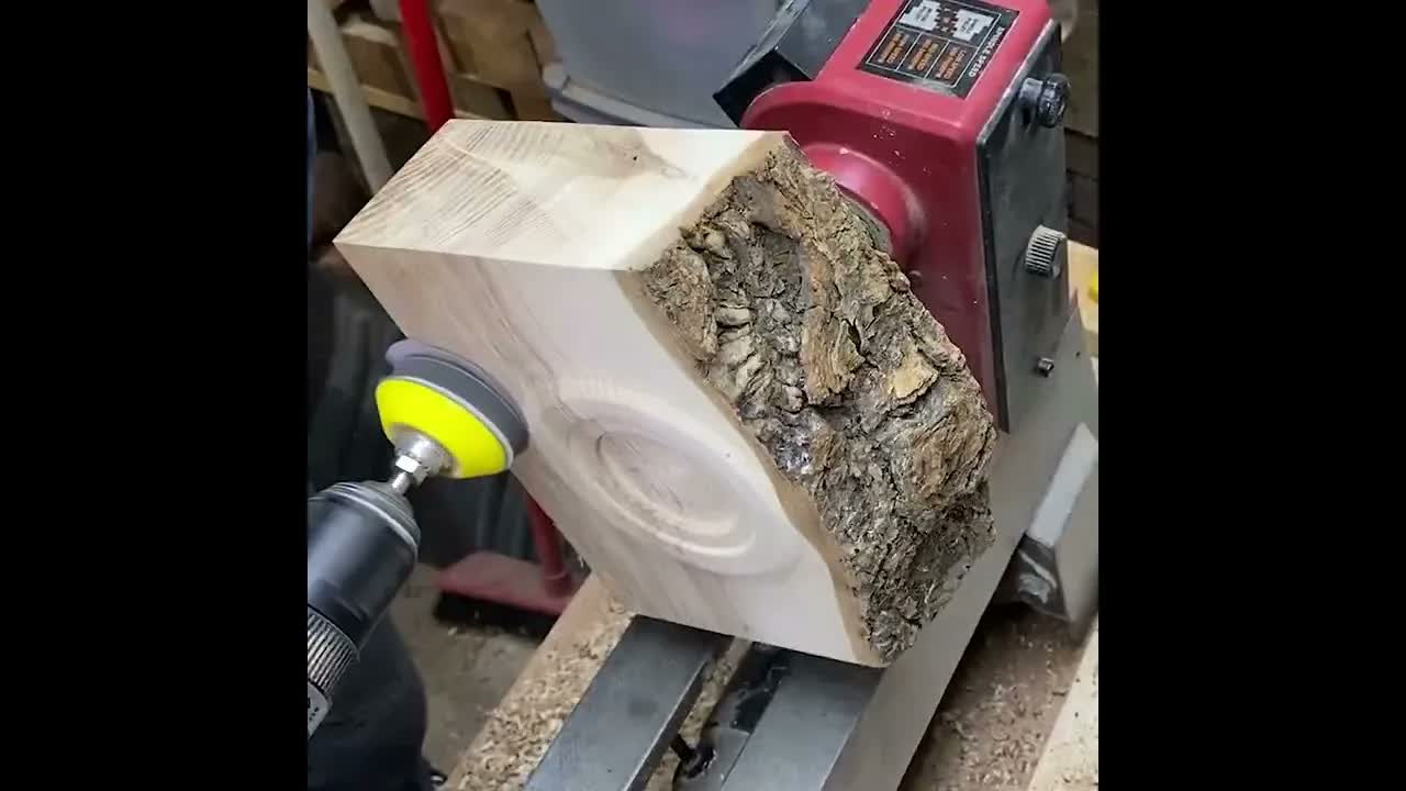 Turning a massive olive ash block
