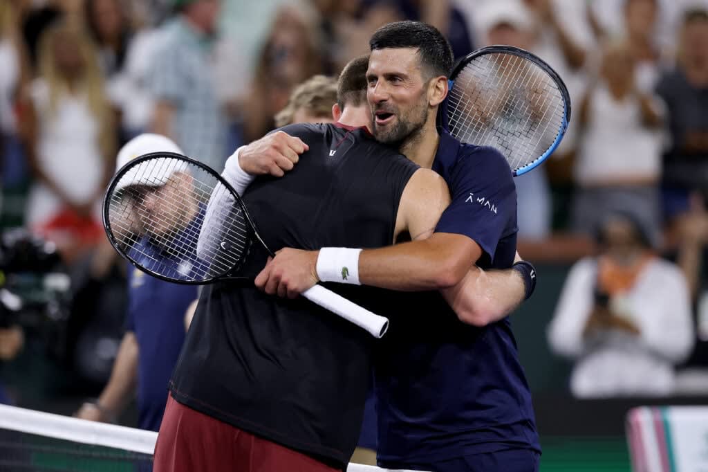Novak Djokovic reacts to defeat to Jack Draper at Indian Wells with ...