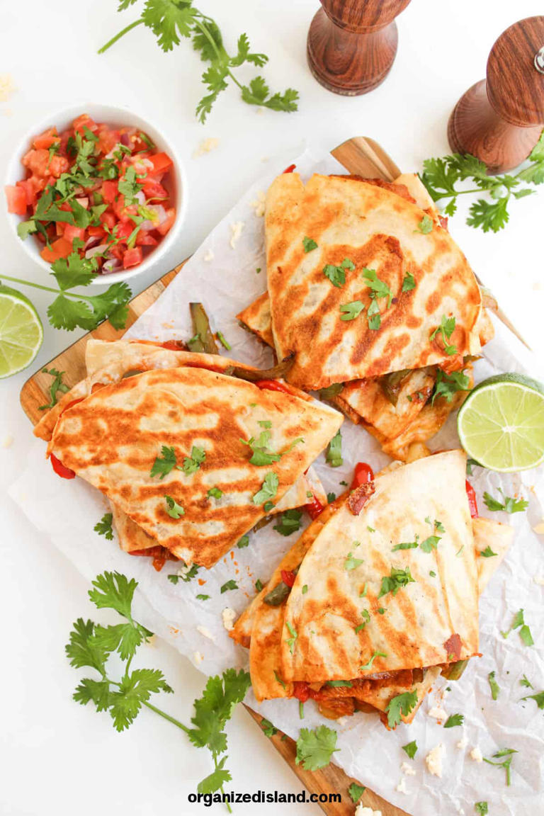 The best chicken fajita quesadillas – crispy, cheesy and easy