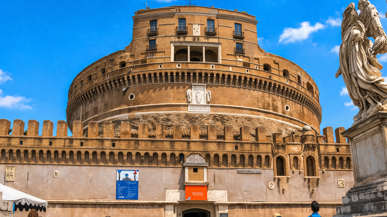 Paseando por el castillo de Sant'Angelo en Roma