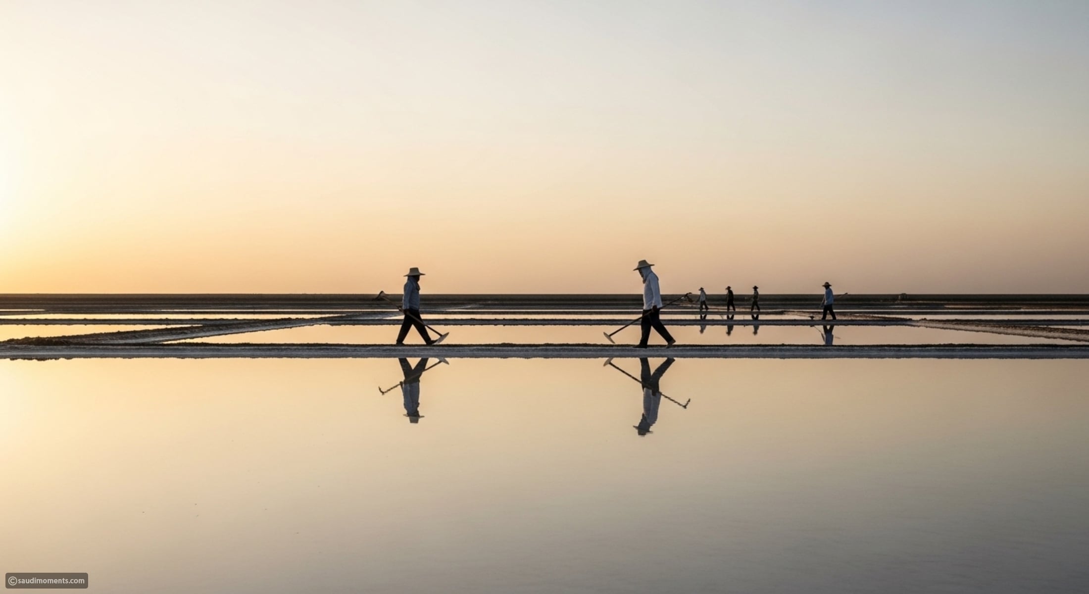 The artisanal harvesting of salt by hand