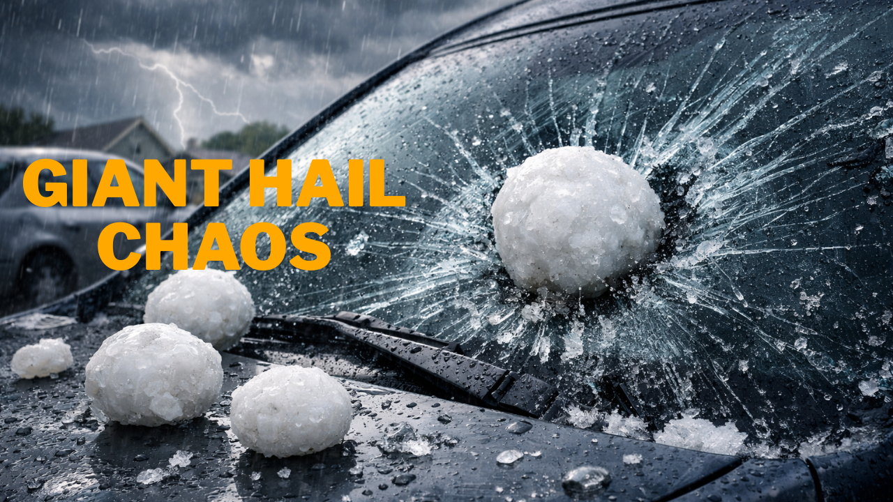 Kansas City storm drops massive hailstones