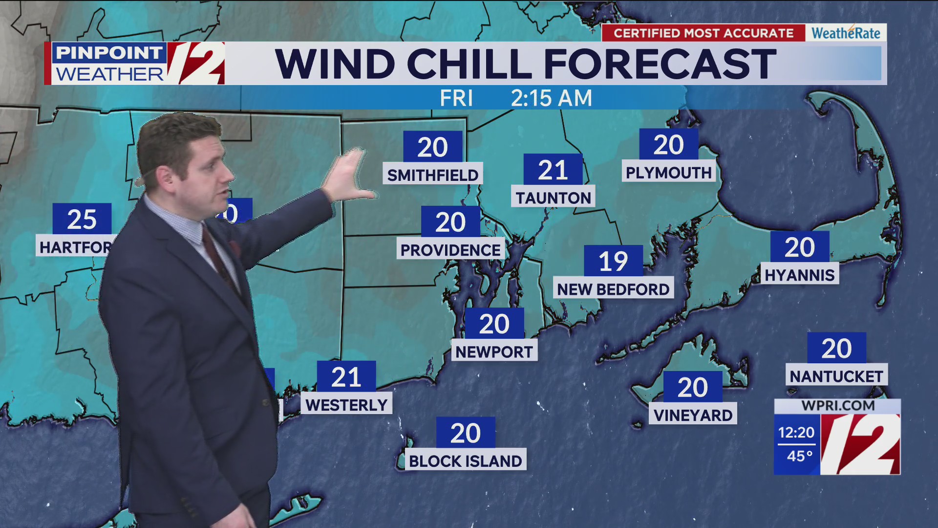 WPRI 12 weather forecast 3/12/26: Falling temps with rain to snow today ...