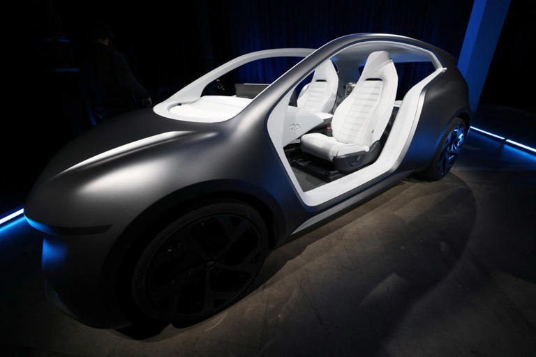 Tesla rival Lucid unveils two-seat robotaxi without a steering wheel or ...