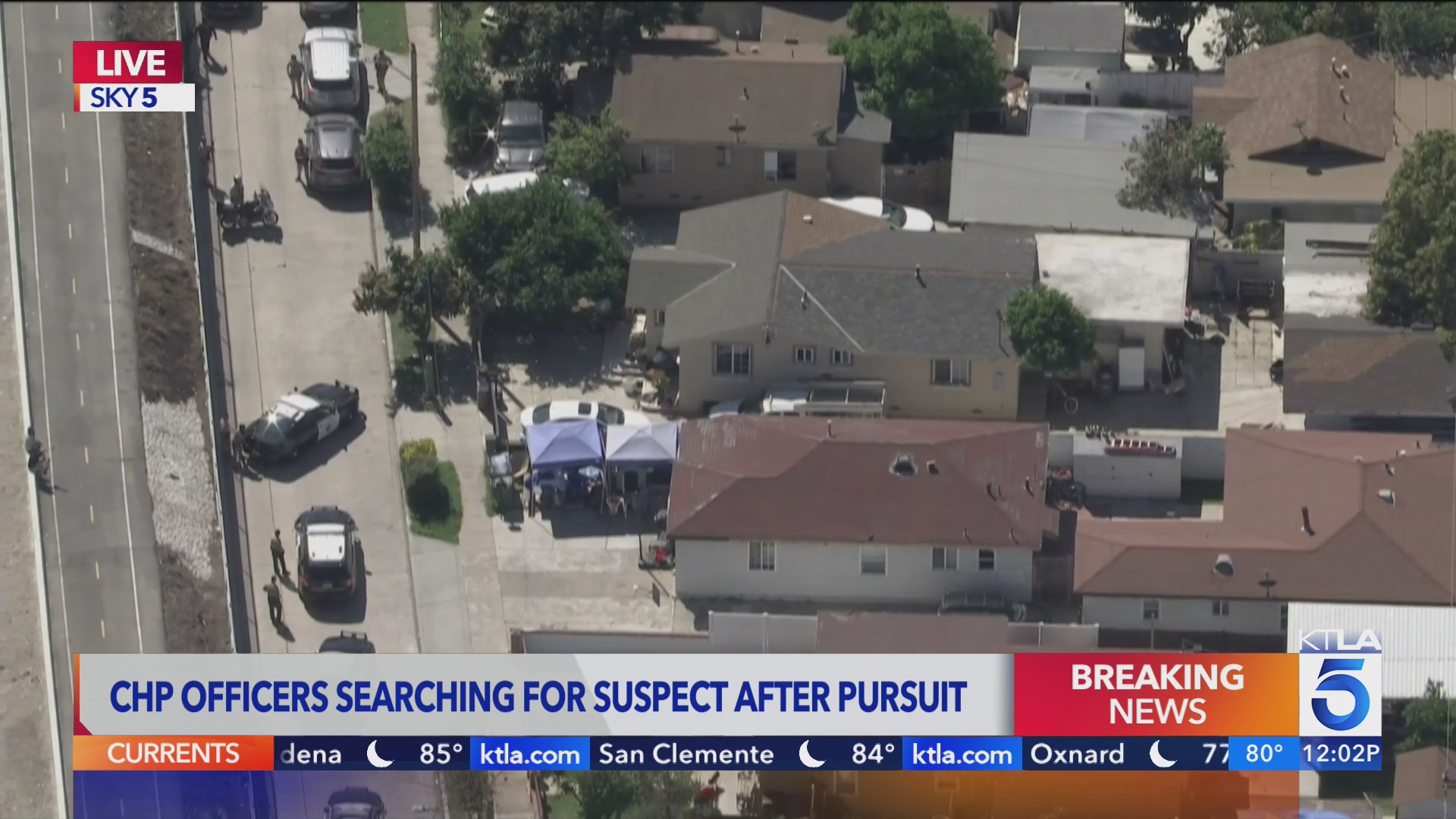 CHP officers in standoff with suspect after pursuit in LA County