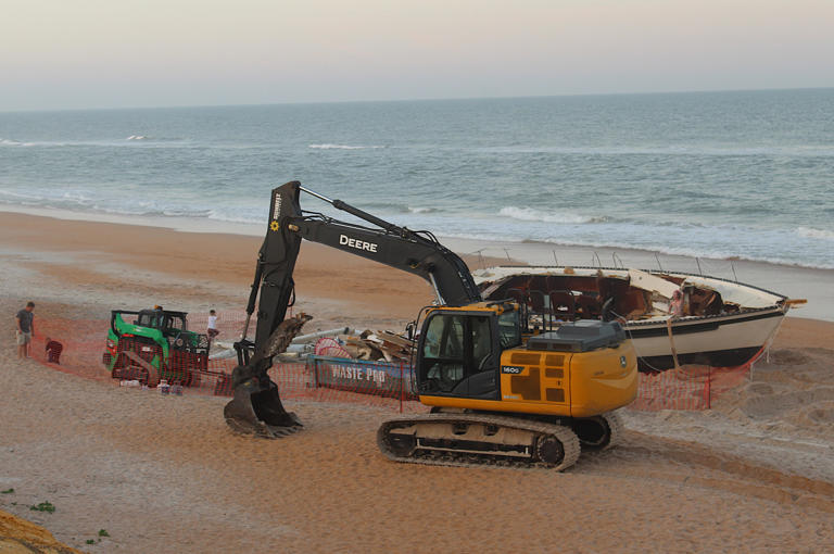 After nearly 7 weeks, sailboat aground in Flagler Beach being removed