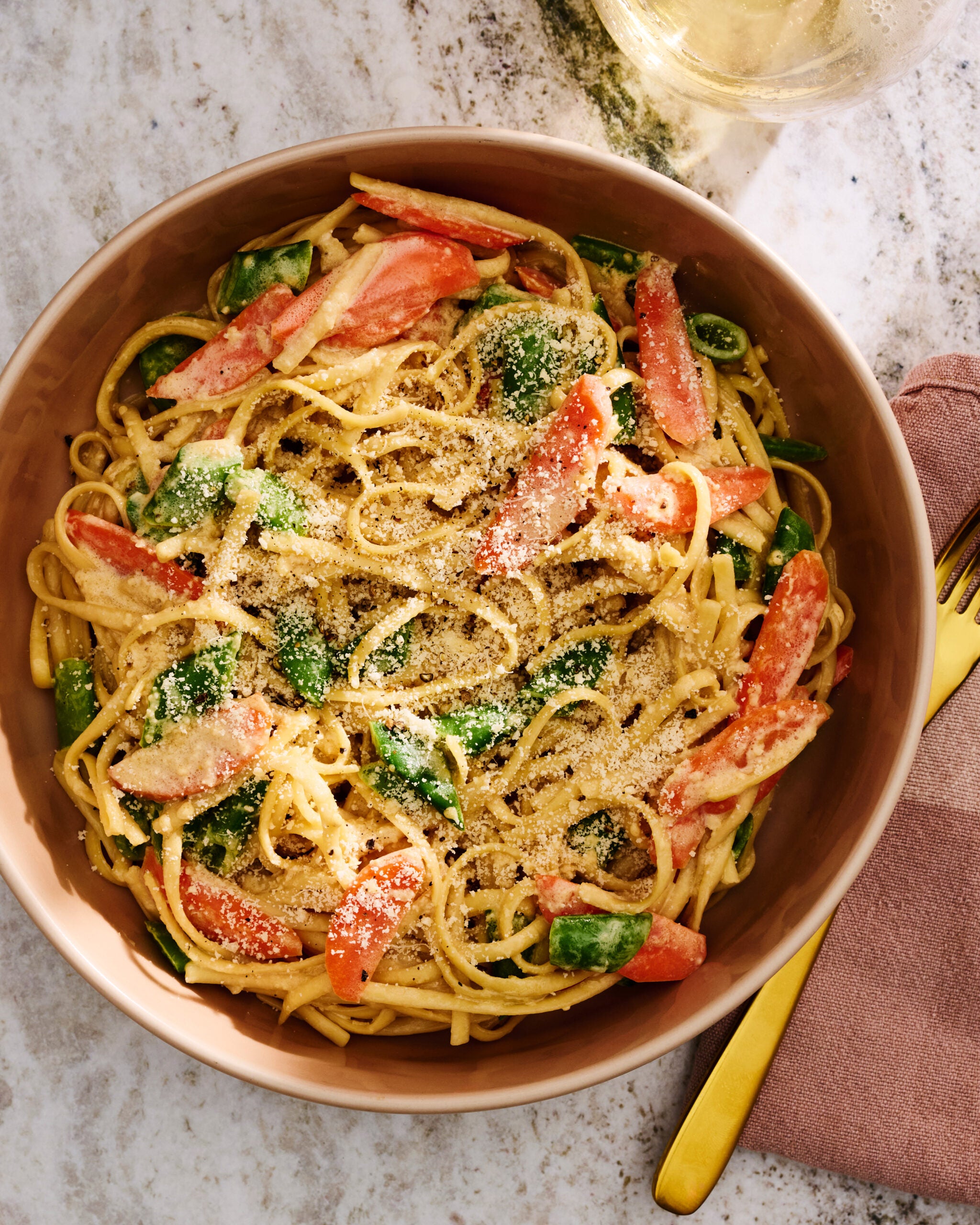 Marmite pasta primavera