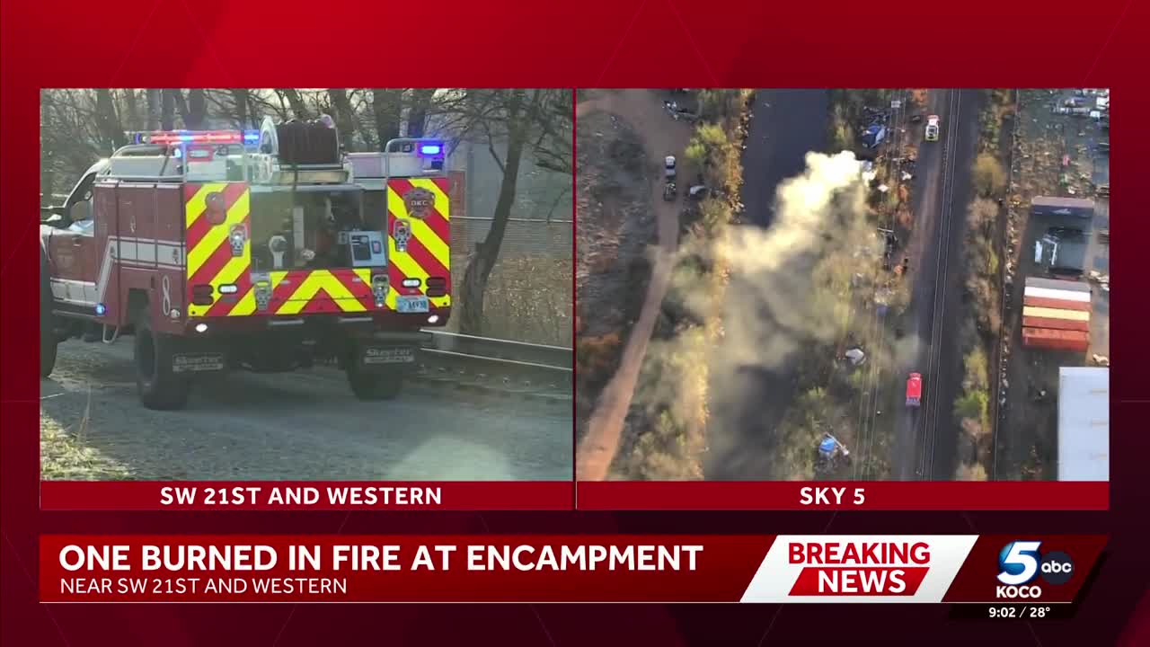 Person burned after fire breaks out at homeless encampment in southwest ...