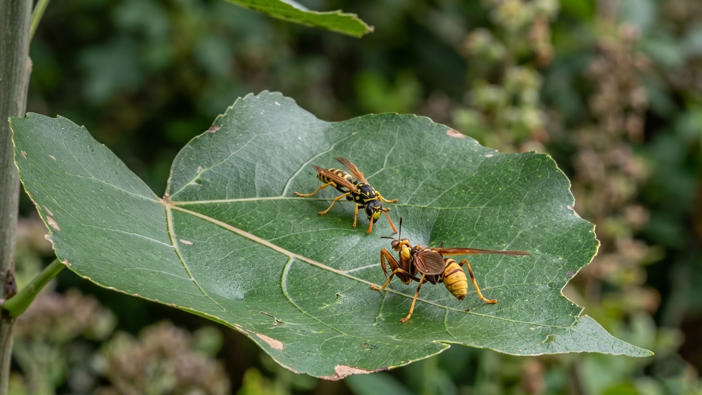 Watch what happens when two wasps get into a fight