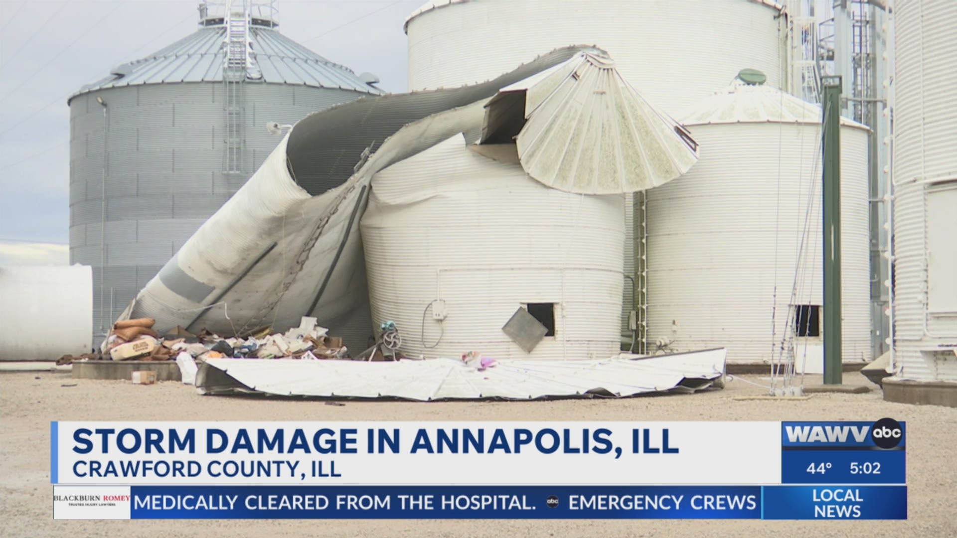 A local family is safe after storm takes down grain bins and other ...