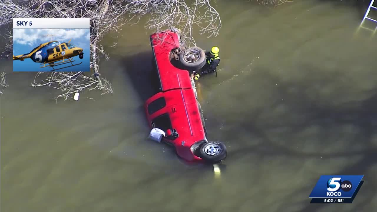 Man rescued from submerged truck in North Canadian River after 10 hours