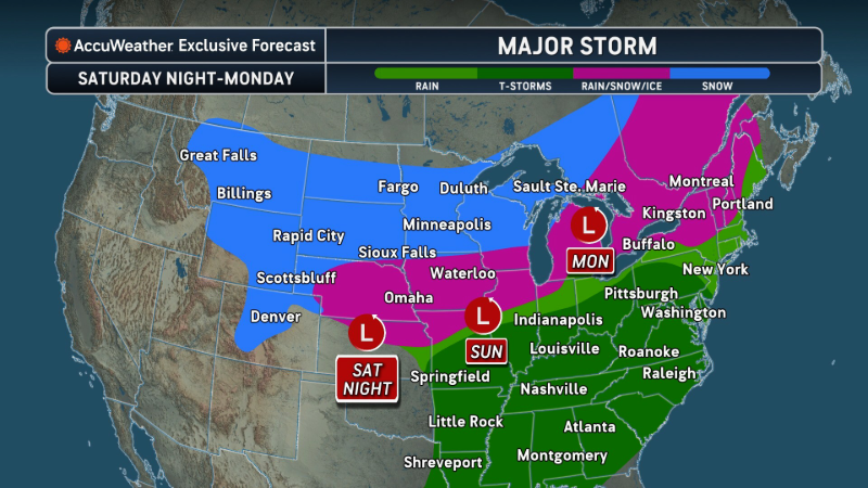 Blizzard conditions, tornadoes, hail and flooding all from one weekend storm<br>
