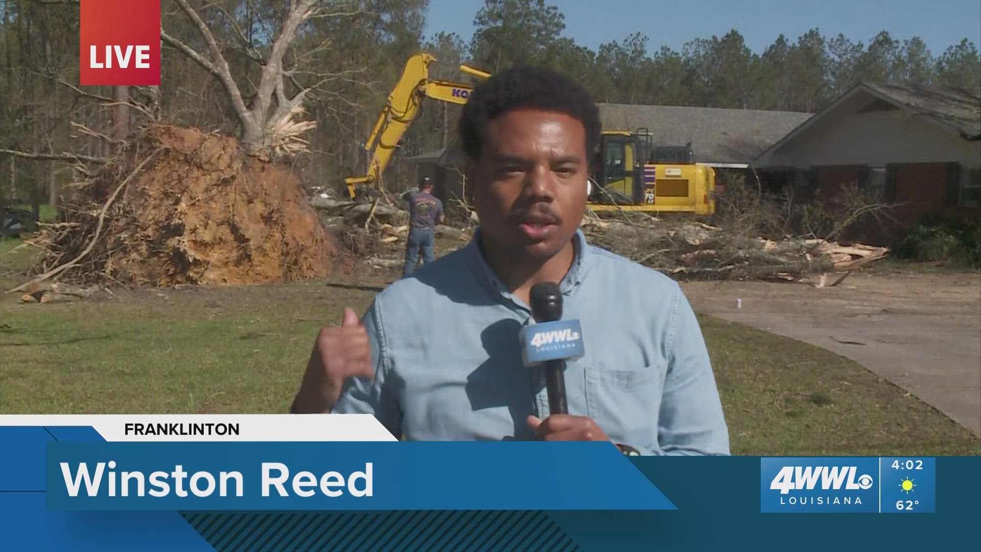 Cleanup efforts underway after severe storms hit Franklinton, Louisiana