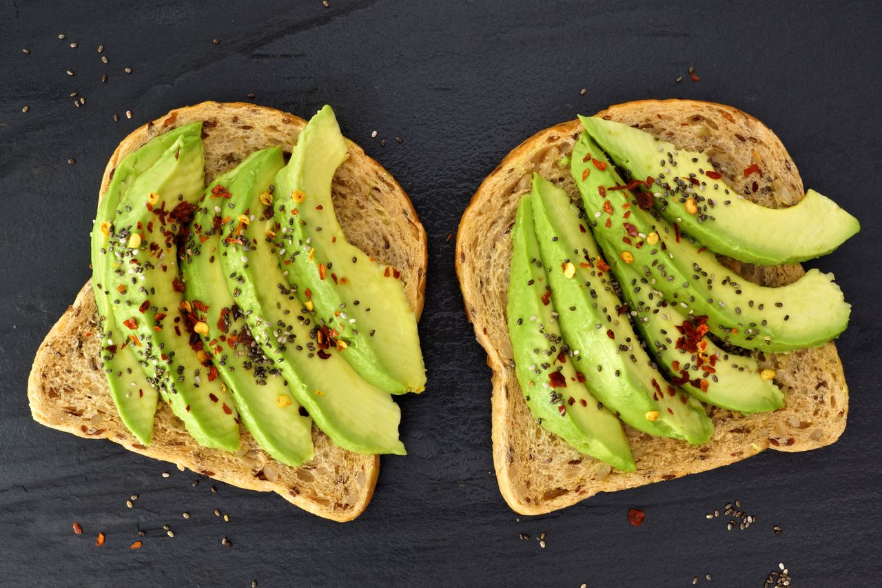 An image of avocado toast with chia seeds