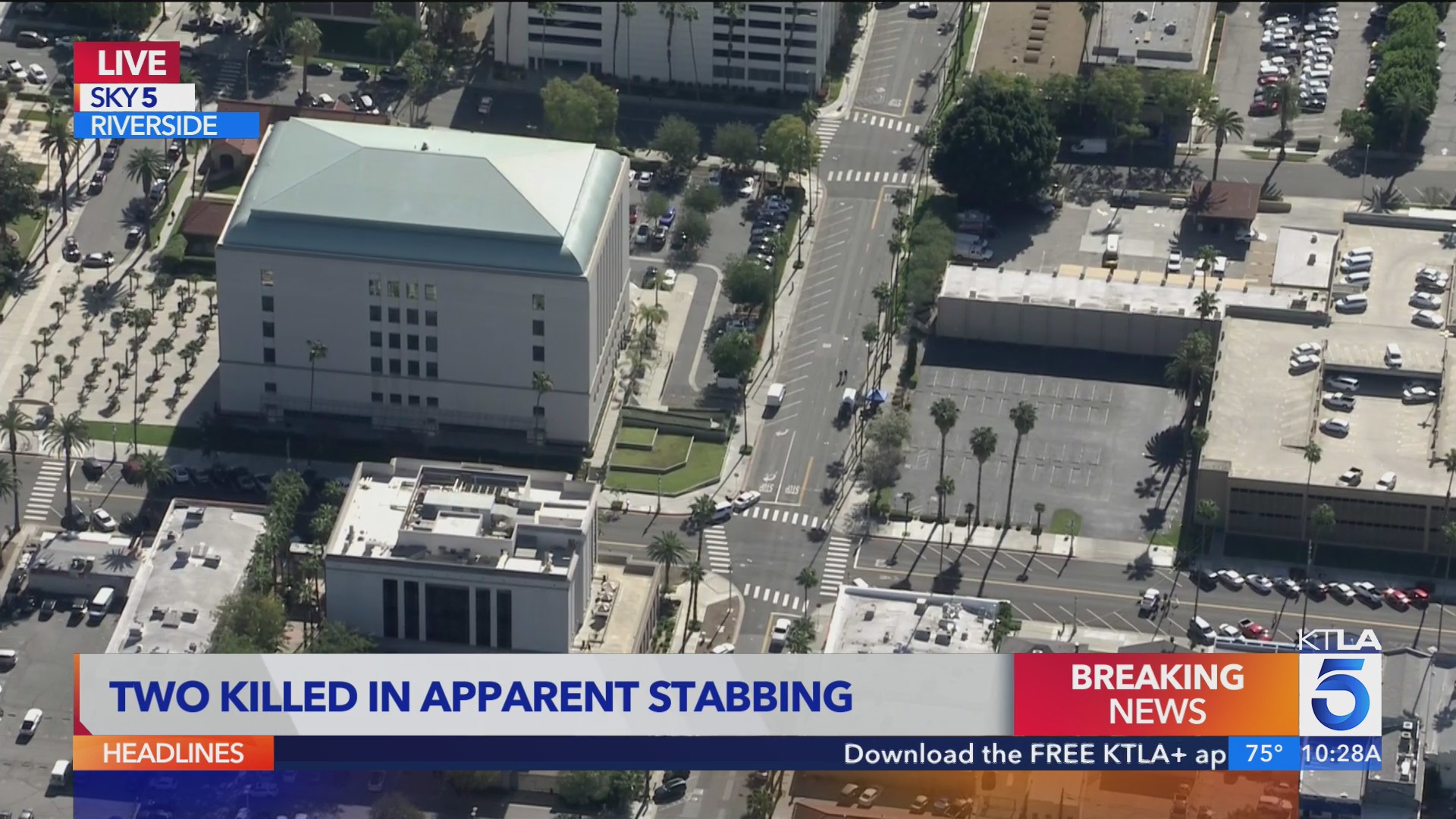 2 found stabbed to death near Riverside courthouse