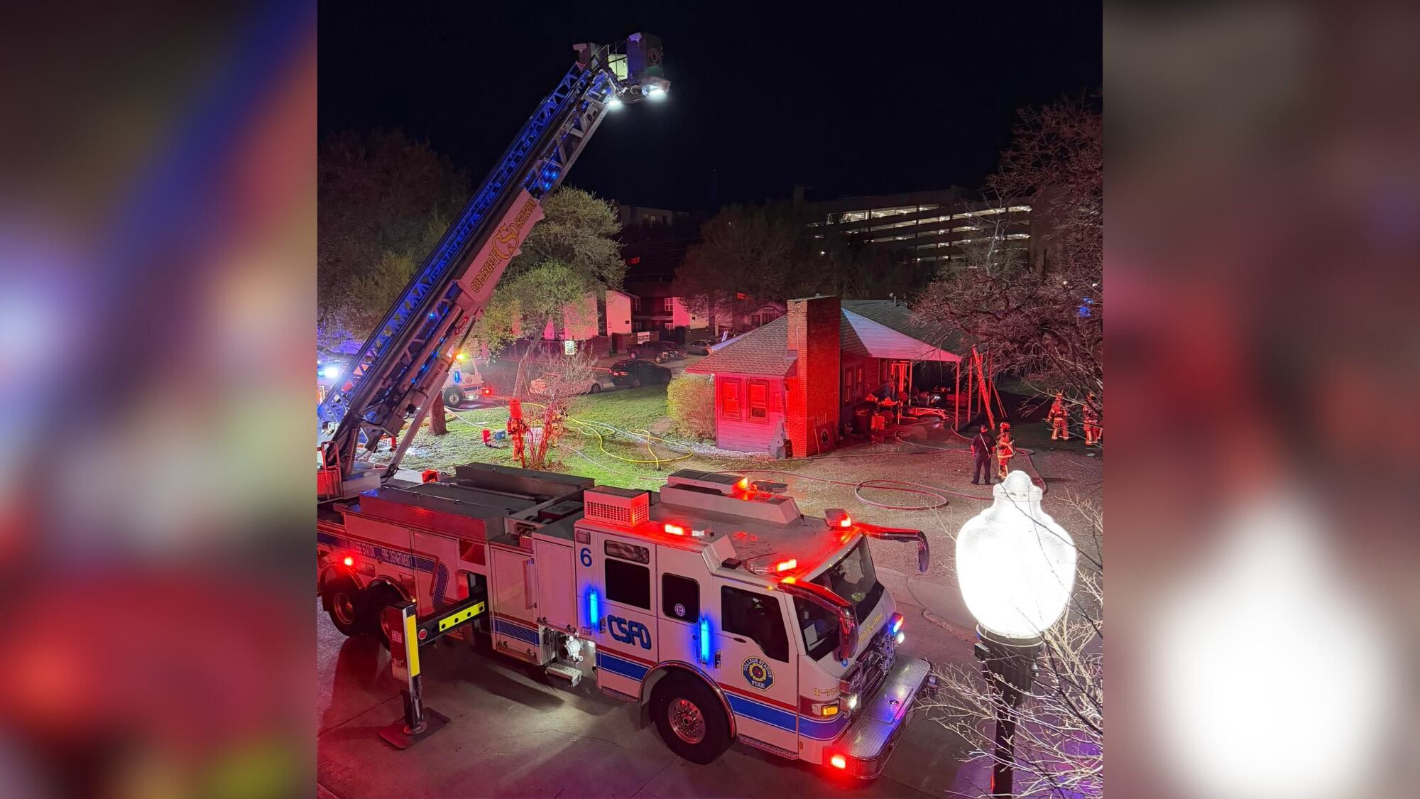 Firefighters battle overnight attic fire at College Station home