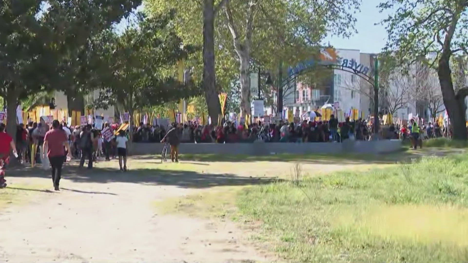 Twin Rivers and Natomas teachers join for march amid strike
