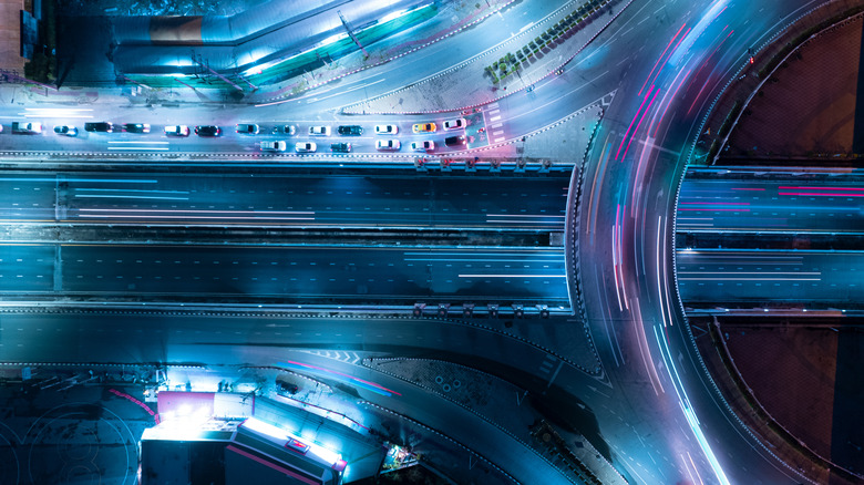 Picture showing traffic patterns in a city