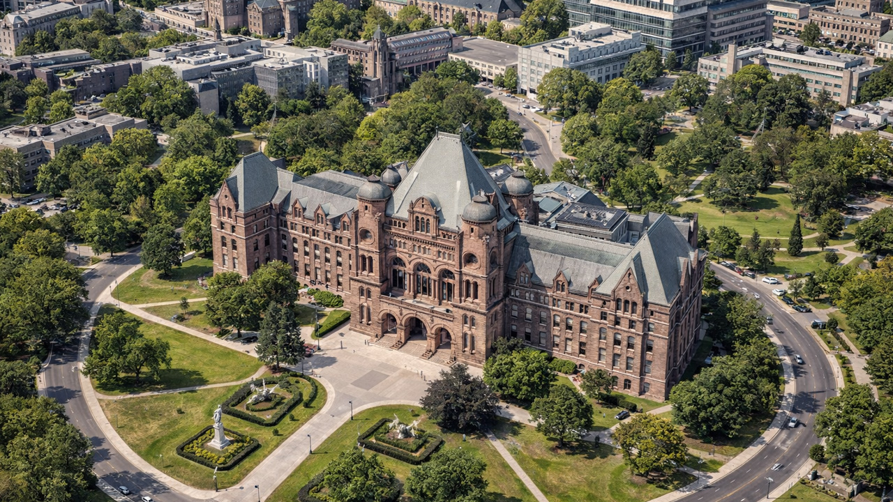 Ontario Legislative Building in Toronto from above
