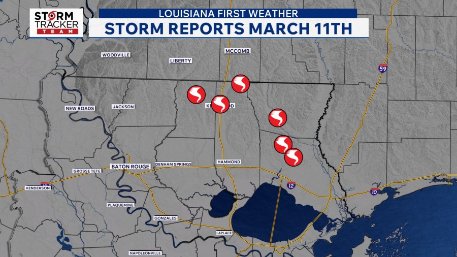 NWS confirms 6 tornadoes across southeast Louisiana after Wednesday ...