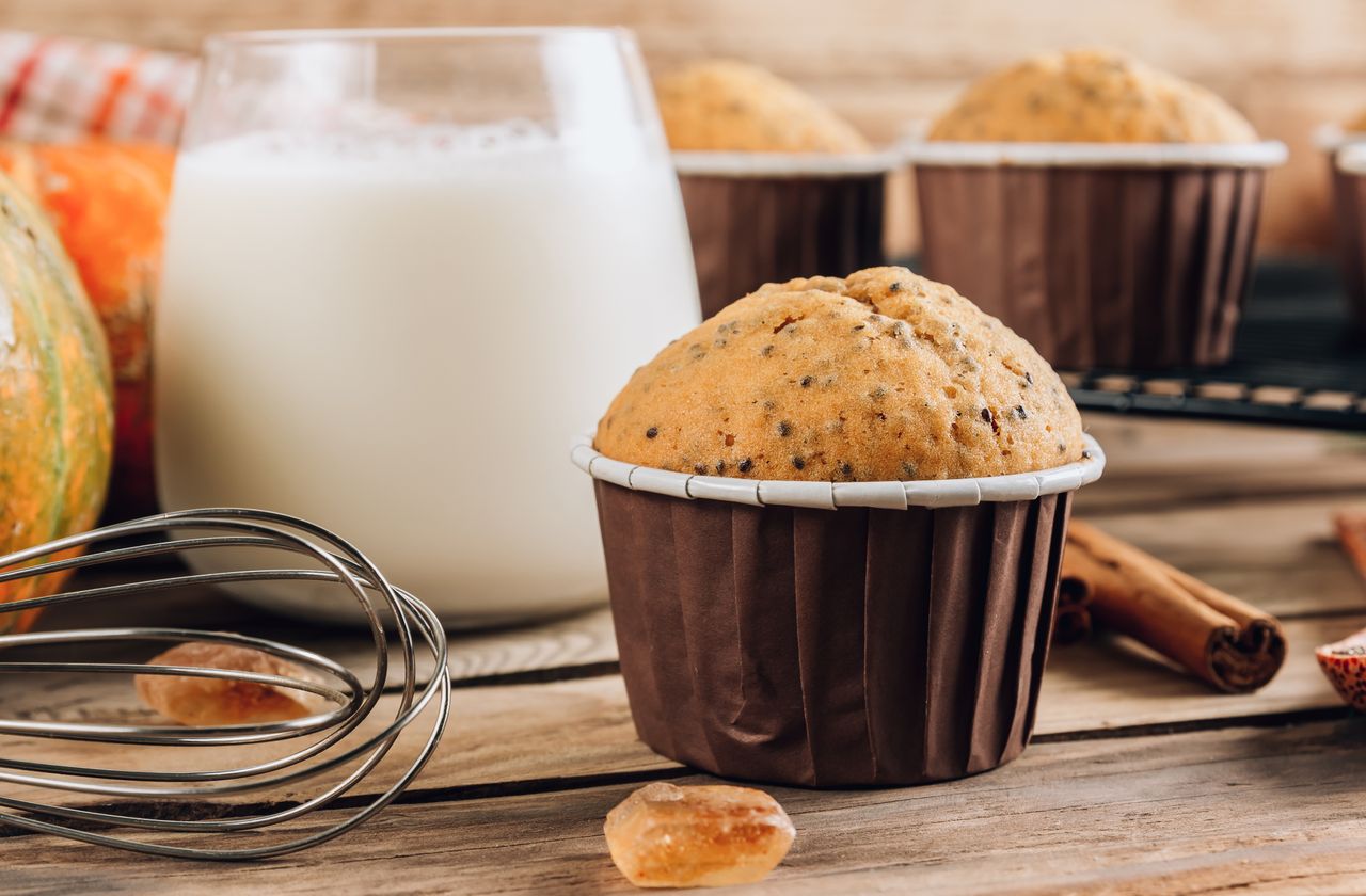 An image of a muffin with chia seeds