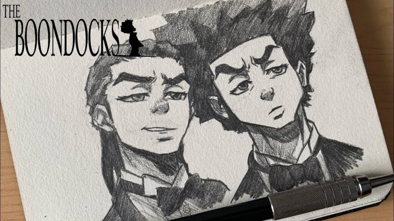 Drawing Riley and Huey Freeman from The Boondocks