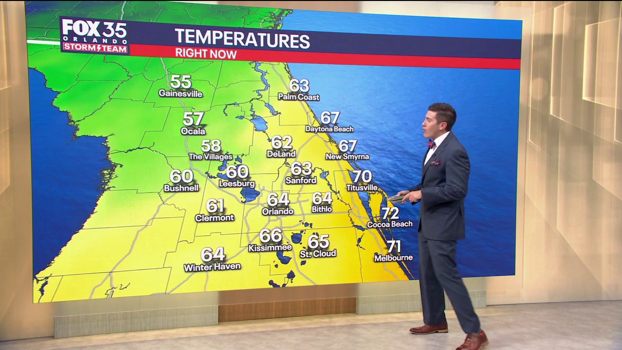 Orlando AM weather forecast: Slightly cooler temperatures Friday