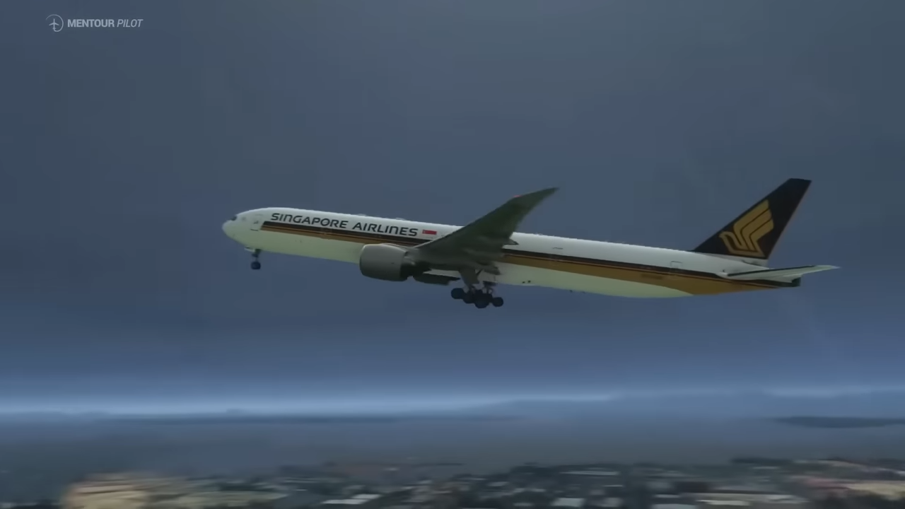 Schau den Notfall, der die Passagiere auf Singapore Airlines Flug 319 ...