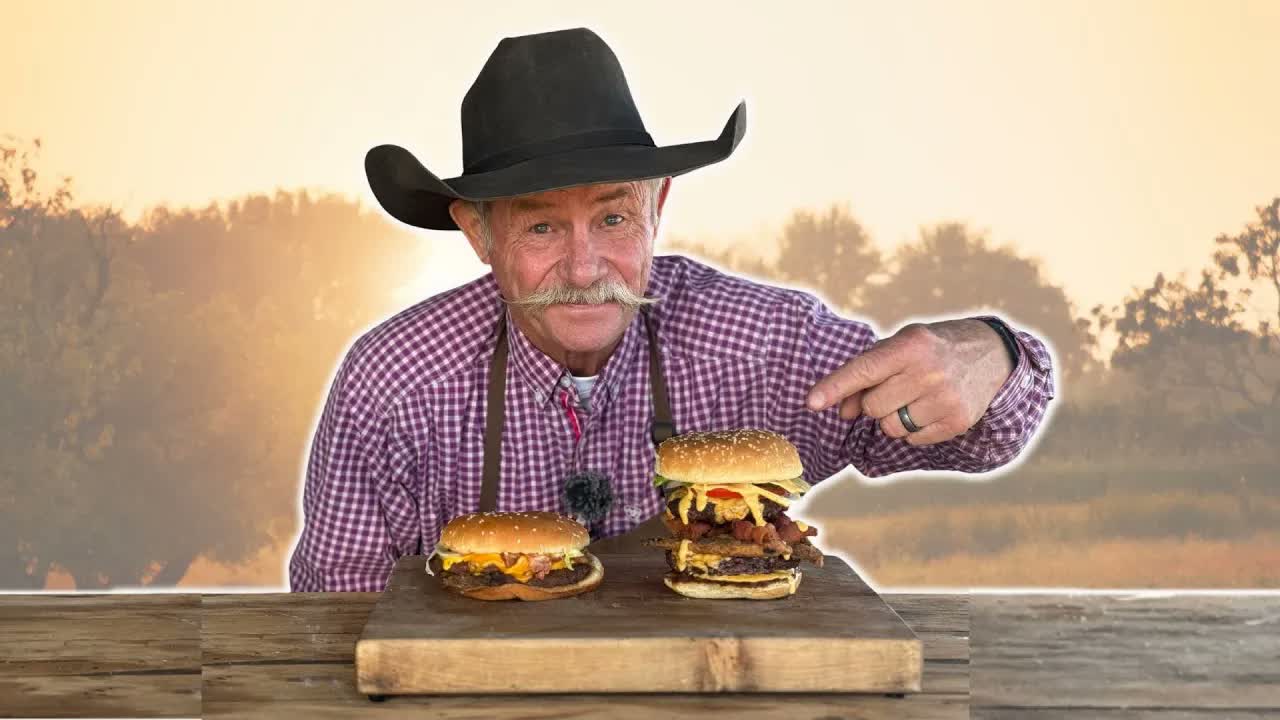 Cowboy remakes the Burger King Whopper on a cast iron skillet
