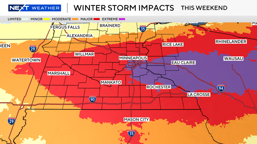 Maps show where in Minnesota more than a foot of snow could fall this ...