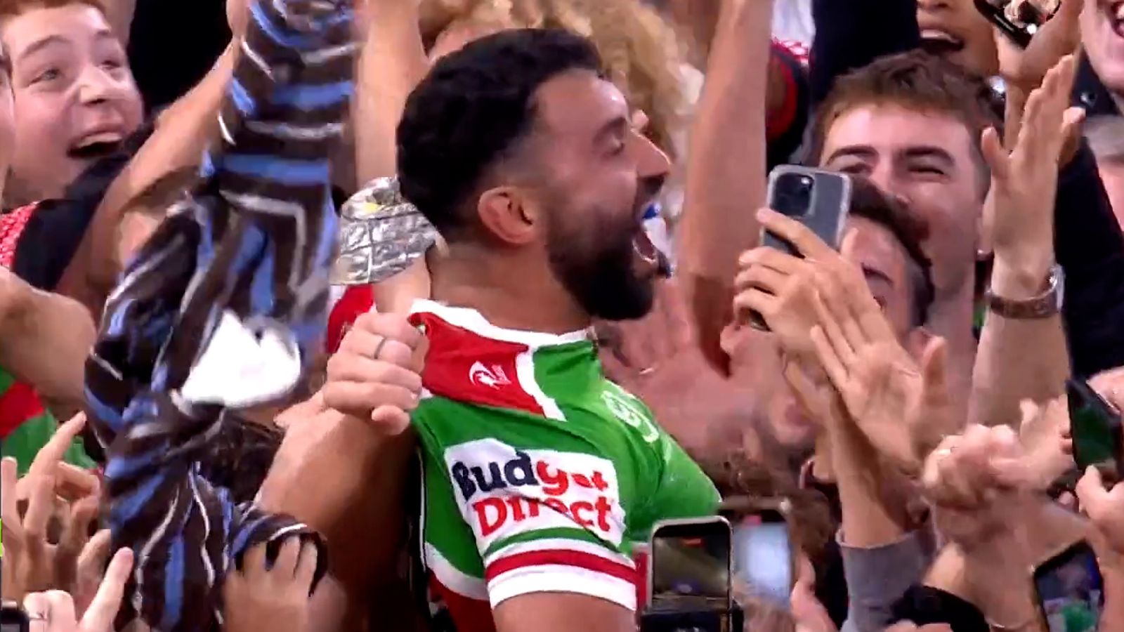 Moment rugby league star makes history