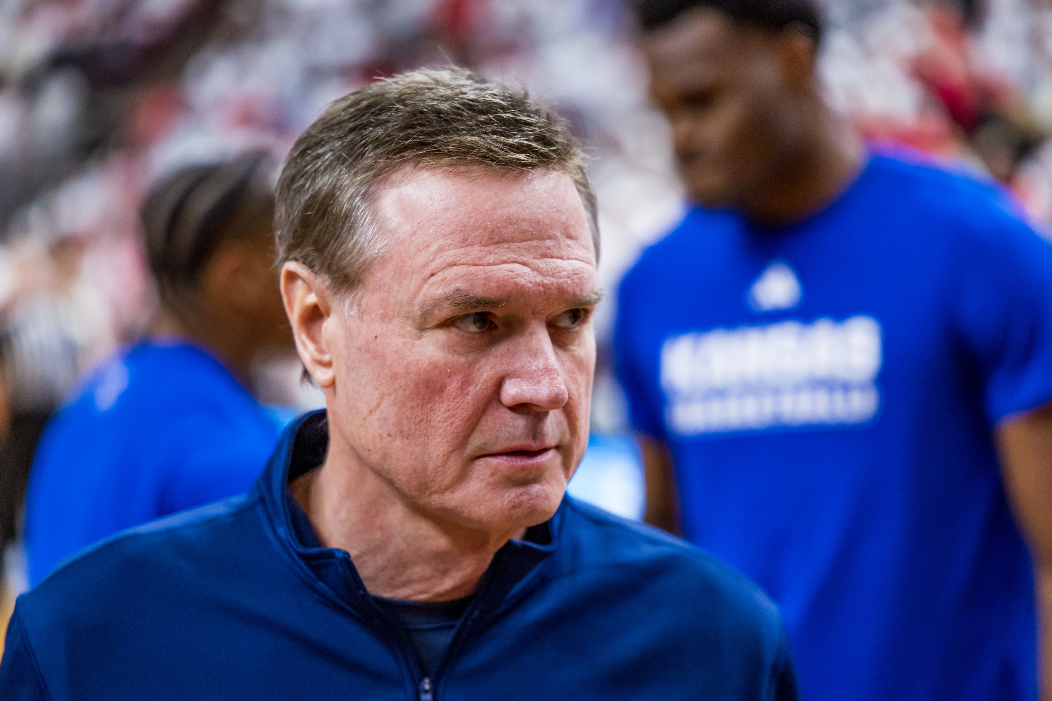 Bill Self reacts to Big 12's surprise decision on LED court before ...