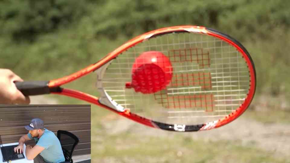 Watch what happened when a tennis racket hit water balloons