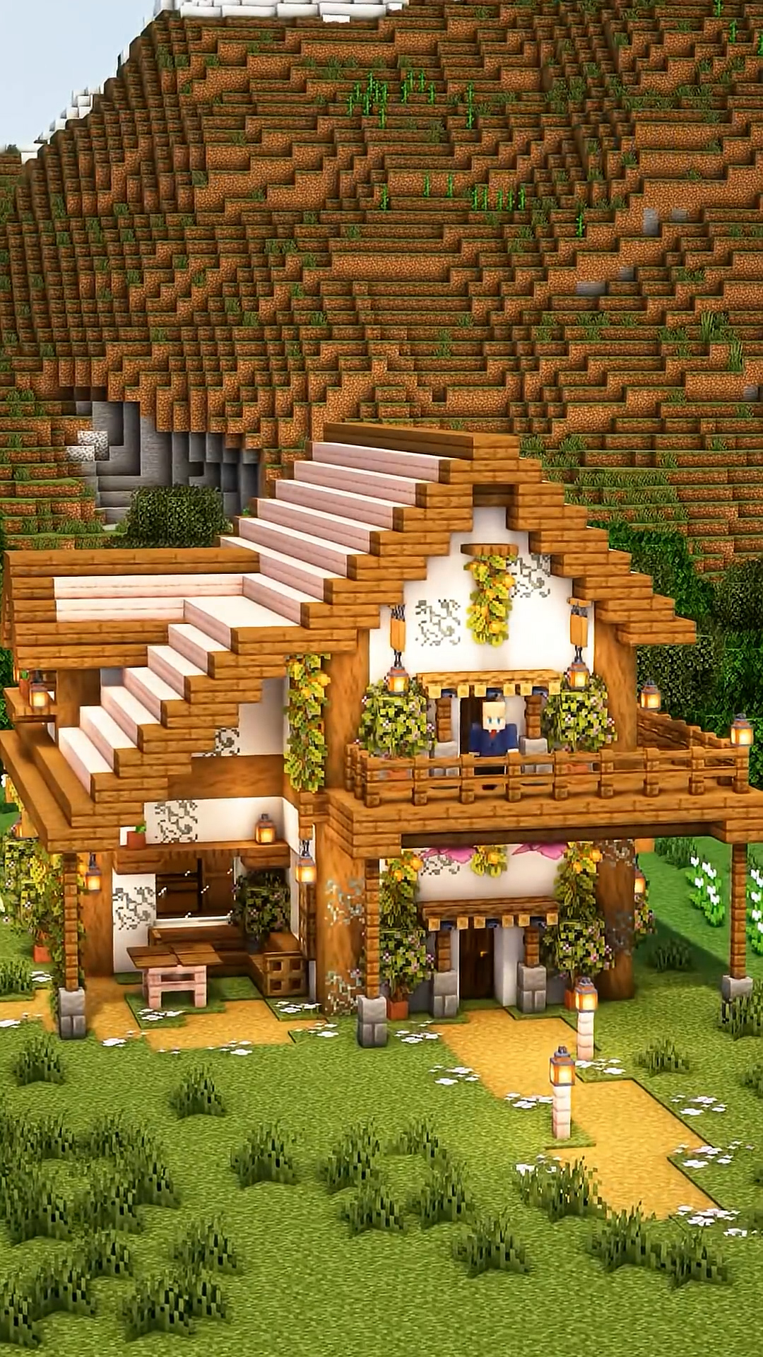 This cherry house brings new color to Minecraft