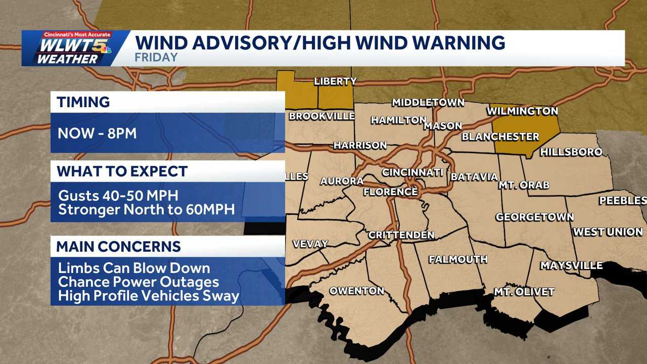 Wind advisory: Gusts between 40-60 mph possible, could cause outages