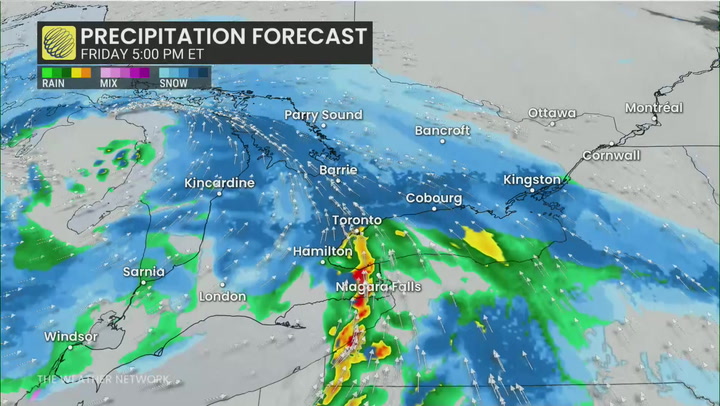 Heavy snow to finish the week in southern Ontario
