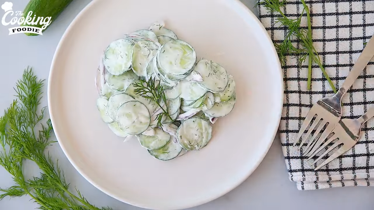 Who needs complicated sides when this creamy cucumber salad does it all