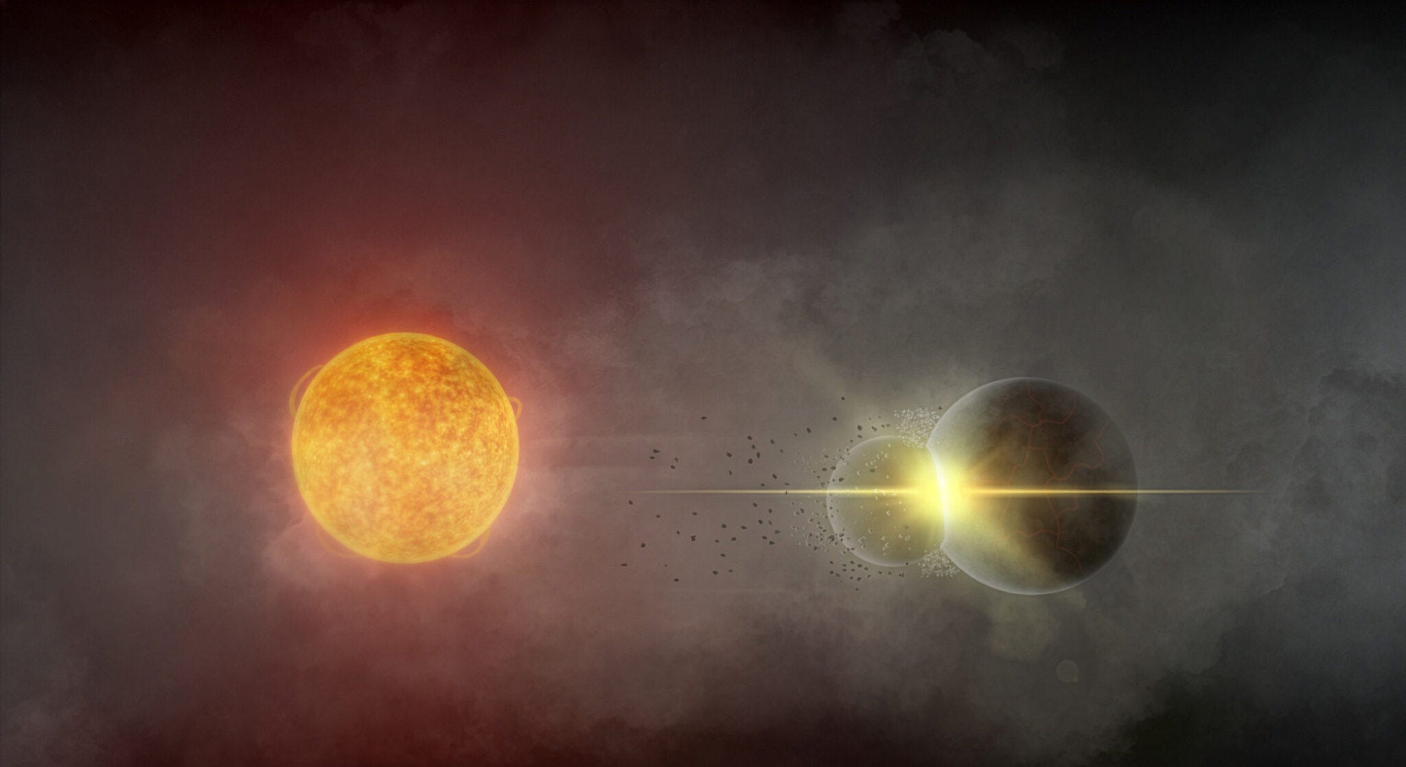 2 planets collide 11,000 light-years from Earth in rare sight<br><br>